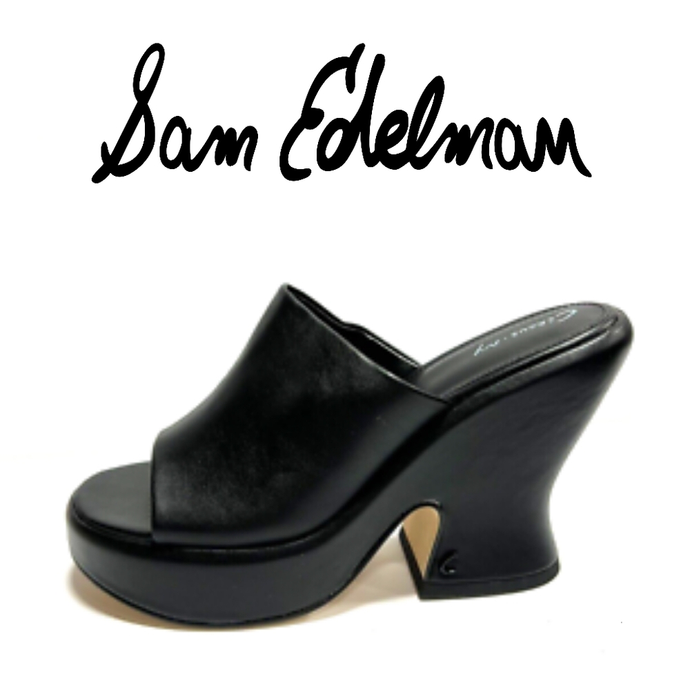 Sam Edelman Patrice Black Size 5 Wedge Heel - Picture 2 of 3